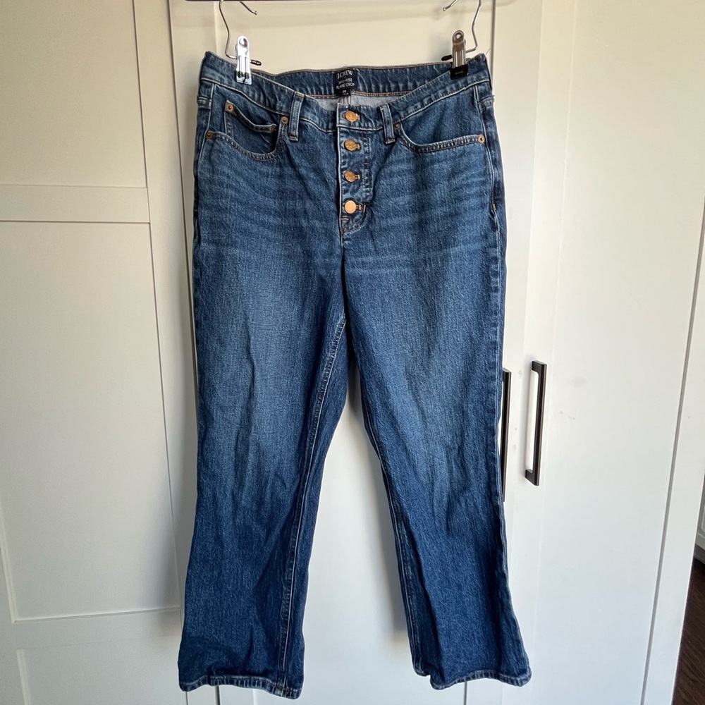 J. Crew Blue Flare Wide Leg Jeans